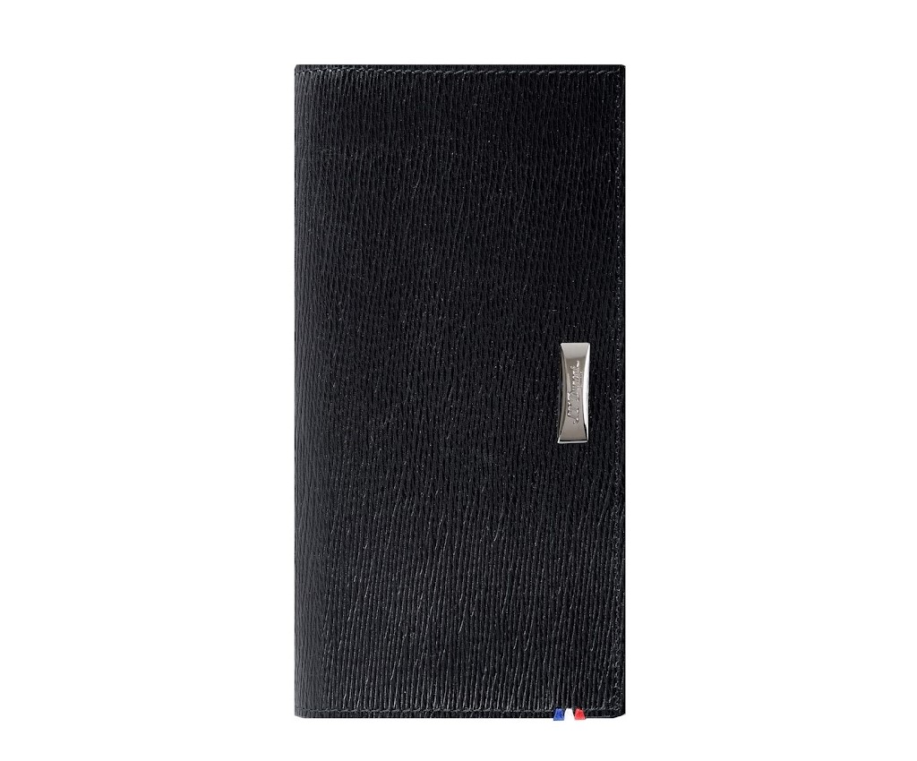 Line D Contraste Leather Black Long Wallet